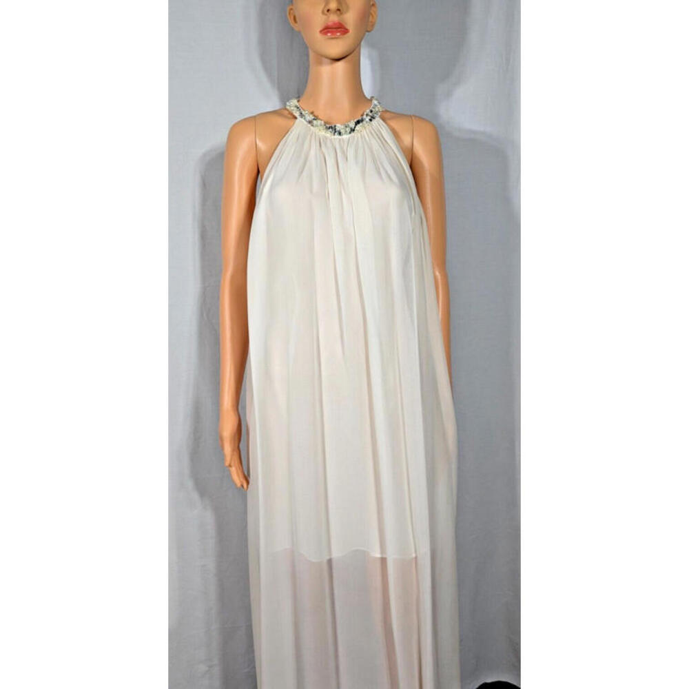 Formal Dress Size 8 Silk Ivory Sheer w/slip Erin Fetherston Prom Wedding Elegant